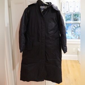 Lands' End Black Long Coat